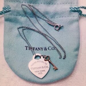Tiffany & Co Silver Heart Key Necklace